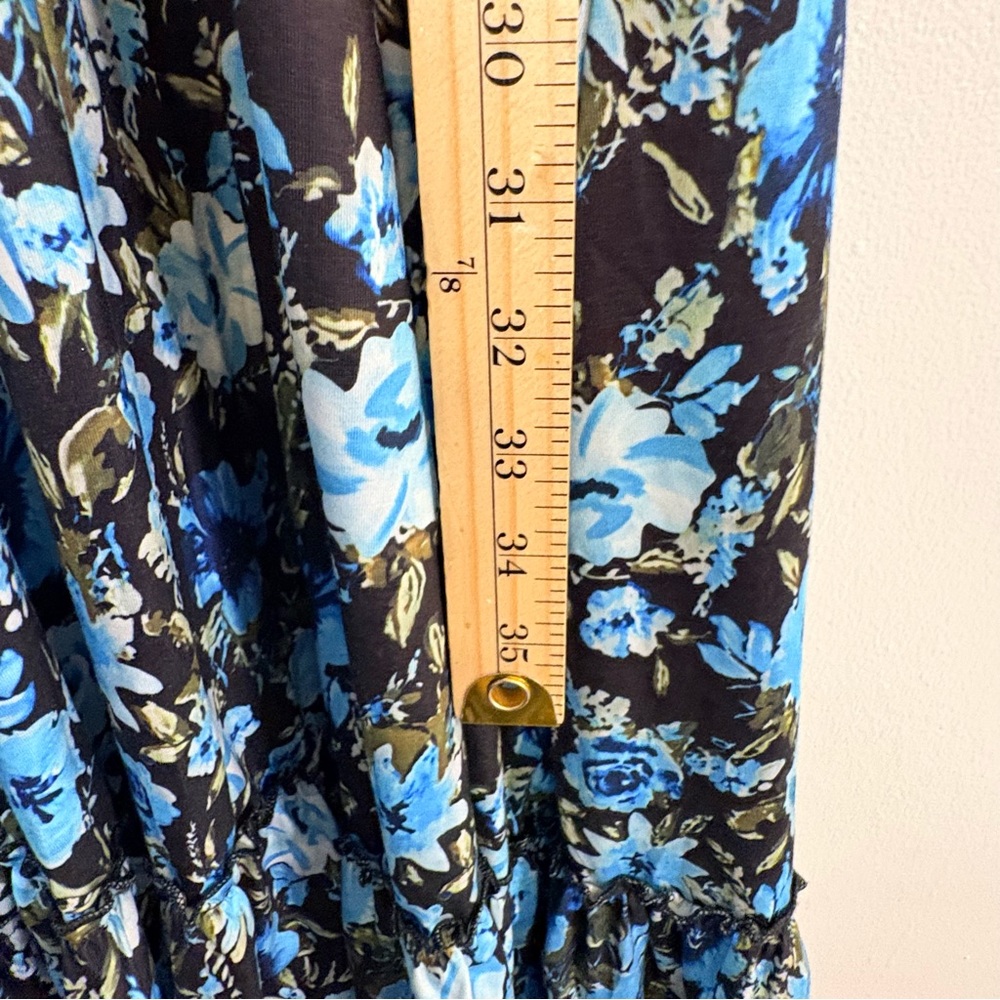 Grace Karin Womens Blue Floral Maxi Dress Small Smocked NWT - Picture 12 of 13